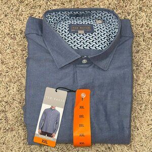 Ted Baker Men's Long Sleeve Button Up Shirt Blue, Size XXL (New)